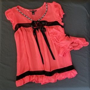 🔮Hot Pink Neon Lingerie Set Size Small